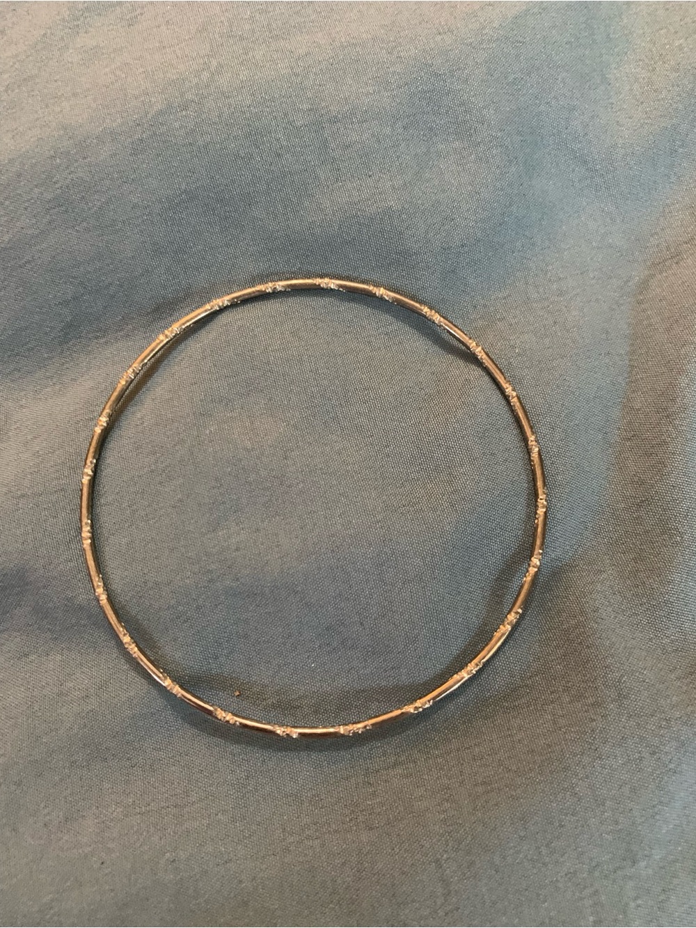 Silver-Tone Bamboo Stackable Bangle Bracelet for Women